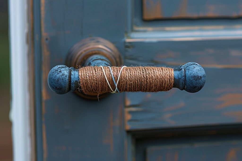 Un élastique autour de la poignée de porte pour résoudre un problème courant